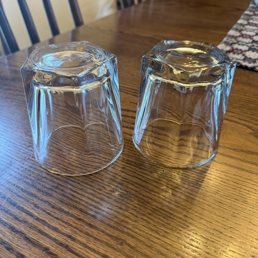 Libbey Inverness Rocks Whiskey Glasses Duratuff 5-Sided Heavy Bar Set of 2